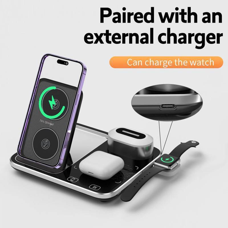 شارژر وایرلس گرین لاین چهار کاره 15 وات مدل Green Lion 4 In 1 Wireless Charging Station 2 سینزه 8438